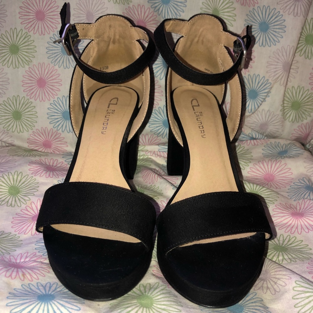 Black slightly platform heels